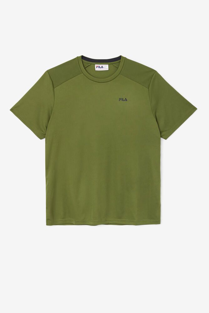 Fila T-Shirt Kaab Crew Mens Olive - India OGI-016459